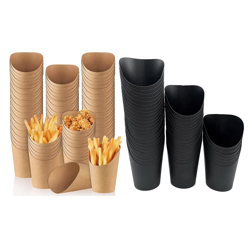 

100 Pieces French Fry Holder Cups 14 Ounces Disposable Take Out Party Baking Supplies Paper Popcorn Boxes