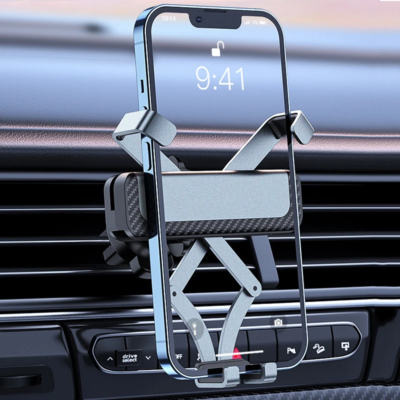 

Car Air Vent Phone Holder Universal Aluminum Alloy Gravity Mount Stand for Iphone Xiaomi Huawei Auto Interior Accessories