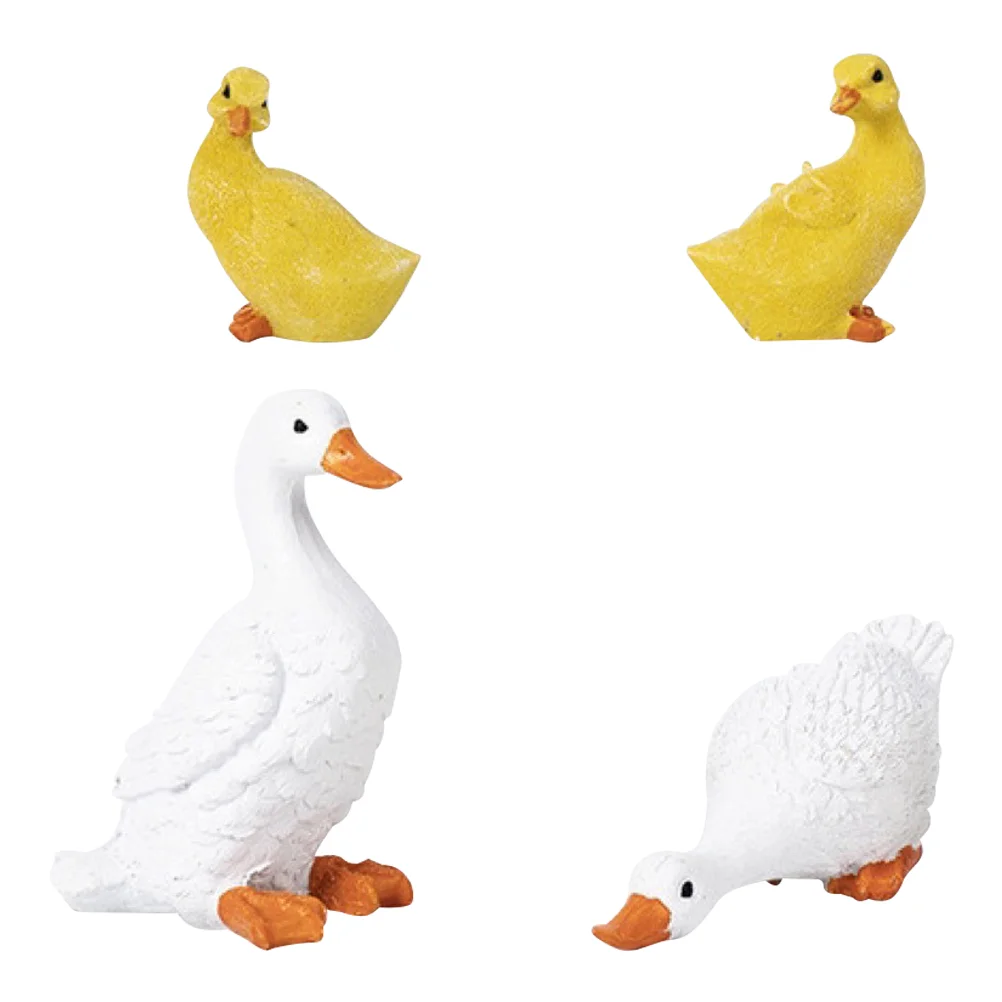 

4pcs Micro Landscape Duck Decors Duck Models Garden Decor Mini Adornments