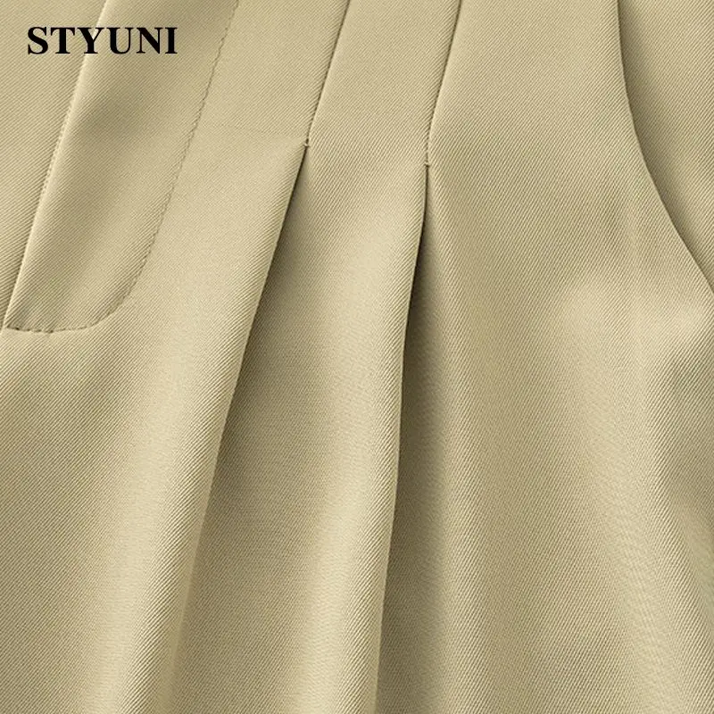 Шорты женские прямые однотонные в Корейском стиле с завышенной талией