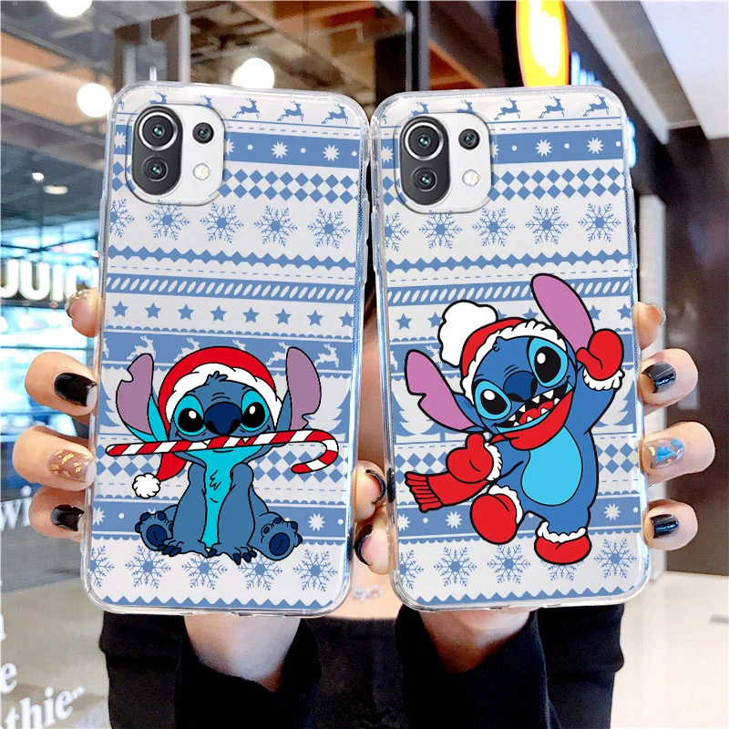 

Lilo Baby Stitch Christmas Transparent Phone Case For Xiaomi Mi 13 Lite 12T 12S 12X 12 11 11T 11i 10T 10 9 Pro Ultra 5G Cover