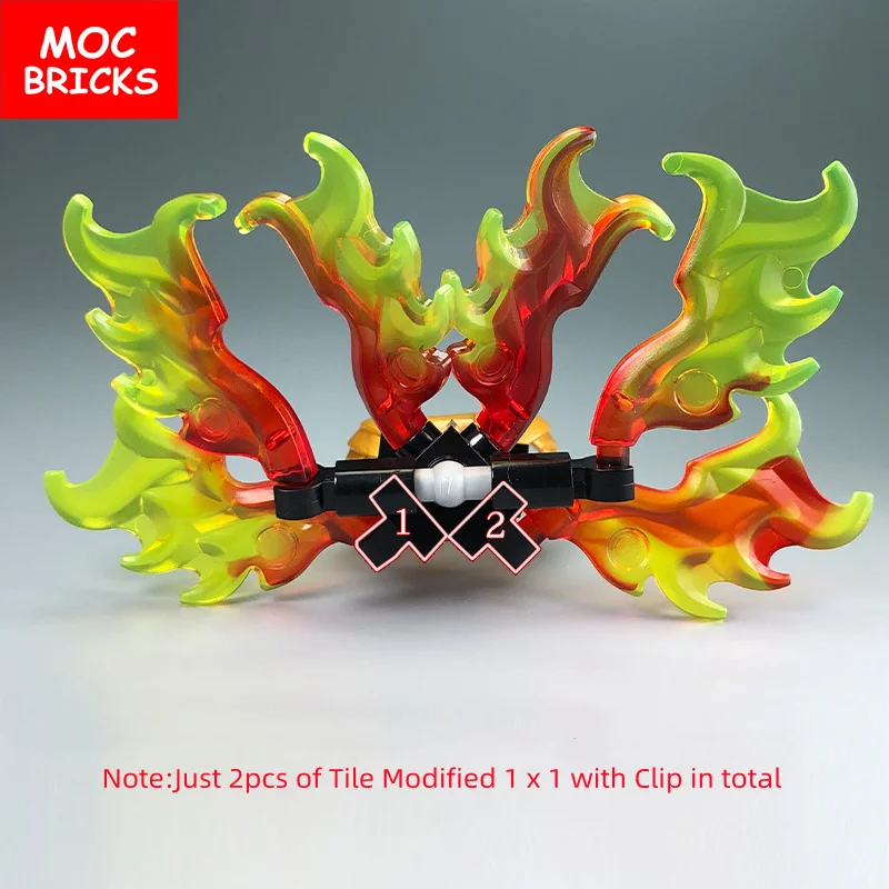 Фото MOC Bricks Flame Bee Ice Spread Wings 11100 10183 93250 Armor Action, развивающие строительные блоки, фигурка, игрушки «сделай сам» для детей №5