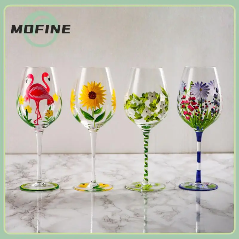 

Northern Europe Style Good-looking Flower Wine Cup Relief Texture Champagne Glass Creative Hand Drawn Red Wine Glass Cup