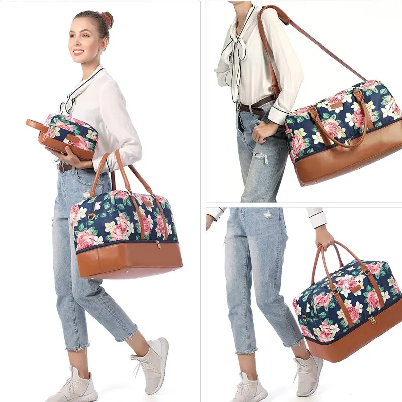Weekender Bags for Women, Large Carry-On Travel Duffle Bag, Canvas Overnight Bag Hospital Bags for Labor and Delivery