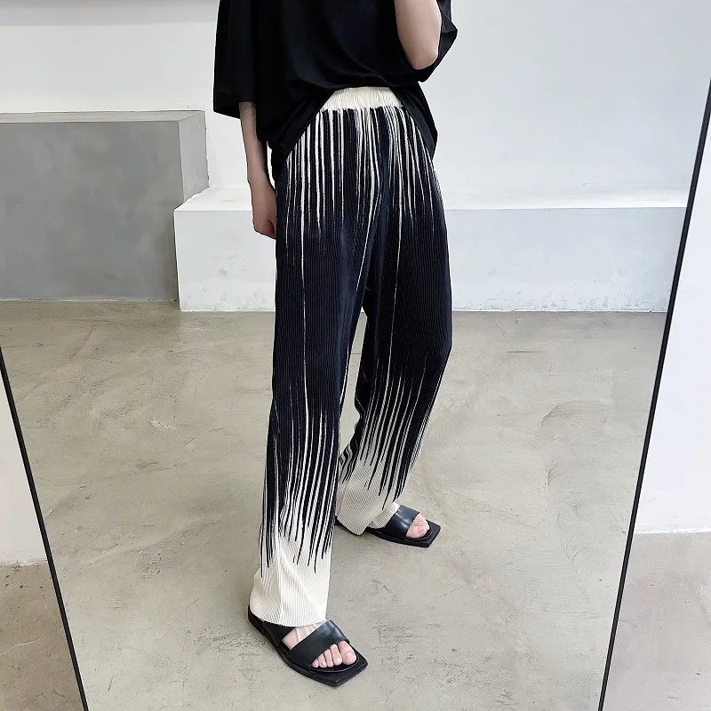 

2023 повседневные мужские Свободные плиссированные удобные тканевые прямые брюки, Мужская Уличная одежда, винтажные брюки в стиле Харадзюку, спортивные брюки