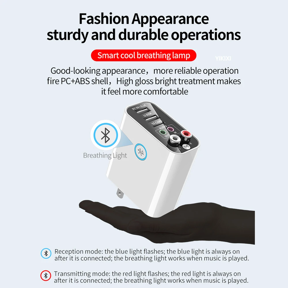 

USB Charger Plug 3.5mm AUX RAC TF Bluetooth 5.0 Receiver Transmitter Wireless Audio Adapter RCA TF Play Support APP Control EUUS