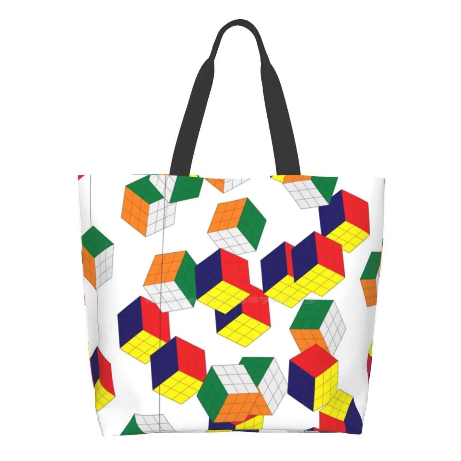 

Women Shopping Bag Girl Tote Large Size Geek Speedsolving Cube Speedcubing Nerd Erno Speedcuber Geeky Magic Cube Puzzle 3D