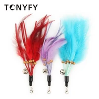 3pcsset funny cat tassel feather cat toy diy feathers funny cat stick replacement head kitten catch pet toy accessories