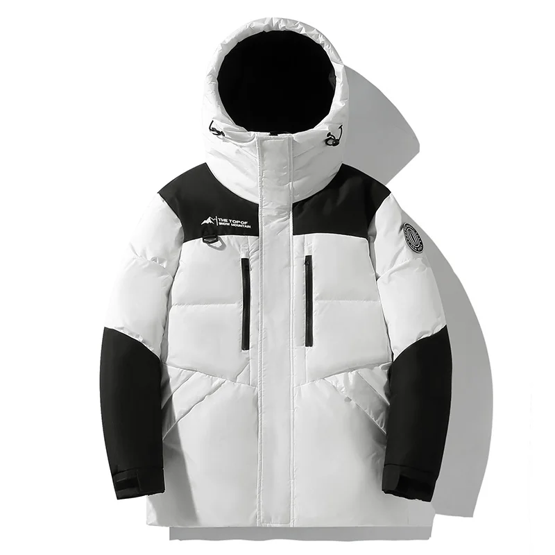 2022 winter new hooded down jacket medium long men's Korean version thickened youth camouflage casual warm coat