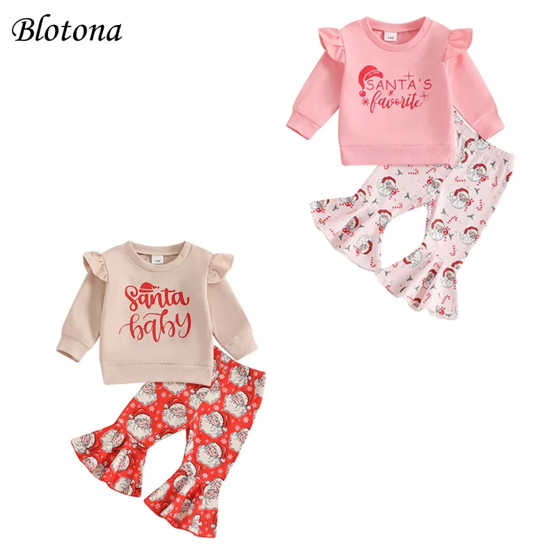 Рождественская одежда для маленьких девочек Blotona свитшот с длинным рукавом и