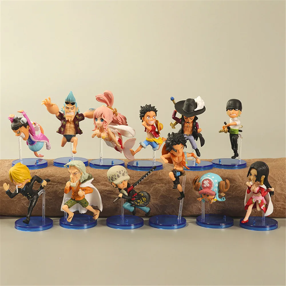 

12pcs/set Anime One Piece Monkey D. Luffy Portgaz D. Ace Zoro Boa Hancock PVC Action Figure Model Kids Toys Doll Gifts