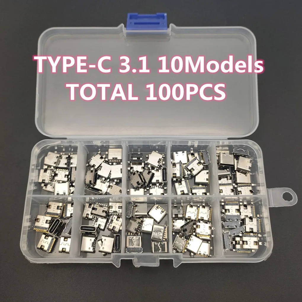 

100Pcs Lot 10Models Female Insert Charging Dock Connectors Repair Kits Socket Plugs for Mobile Phone Digital Product