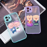 cute couples pig friends phone case for iphone 13 12 11 mini pro xr xs max 7 8 plus x matte transparent blue back cover