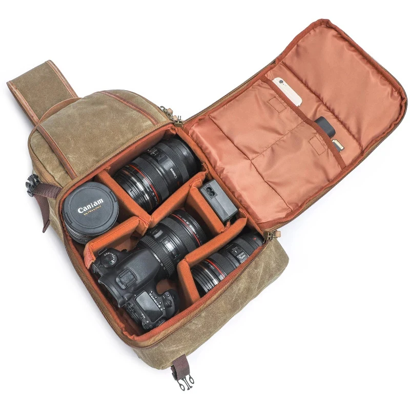 

Waterproof DSLR Camera Bag Batik Canvas Inclined Shoulder Case For Canon Nikon Sony Panasonic Olympus Fujifilm Pouch Photo Cover