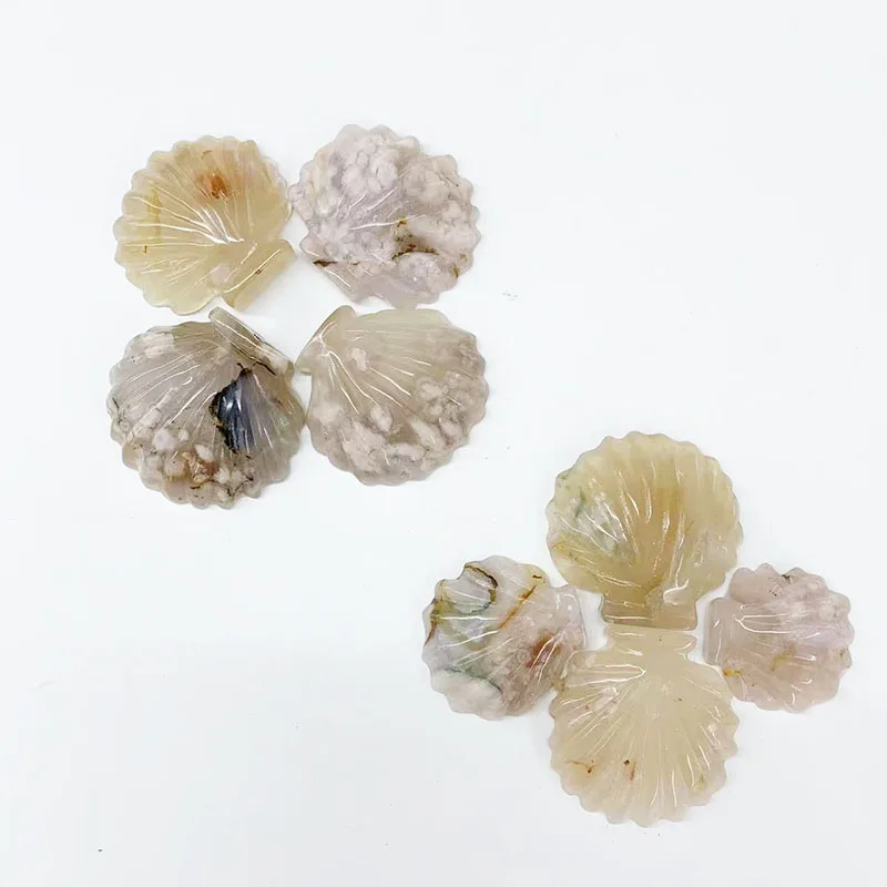 

Natural Healing Gemstone Crystals Flowers Shell Crystal Cherry Blossom Agate Shell Crafts For Gift