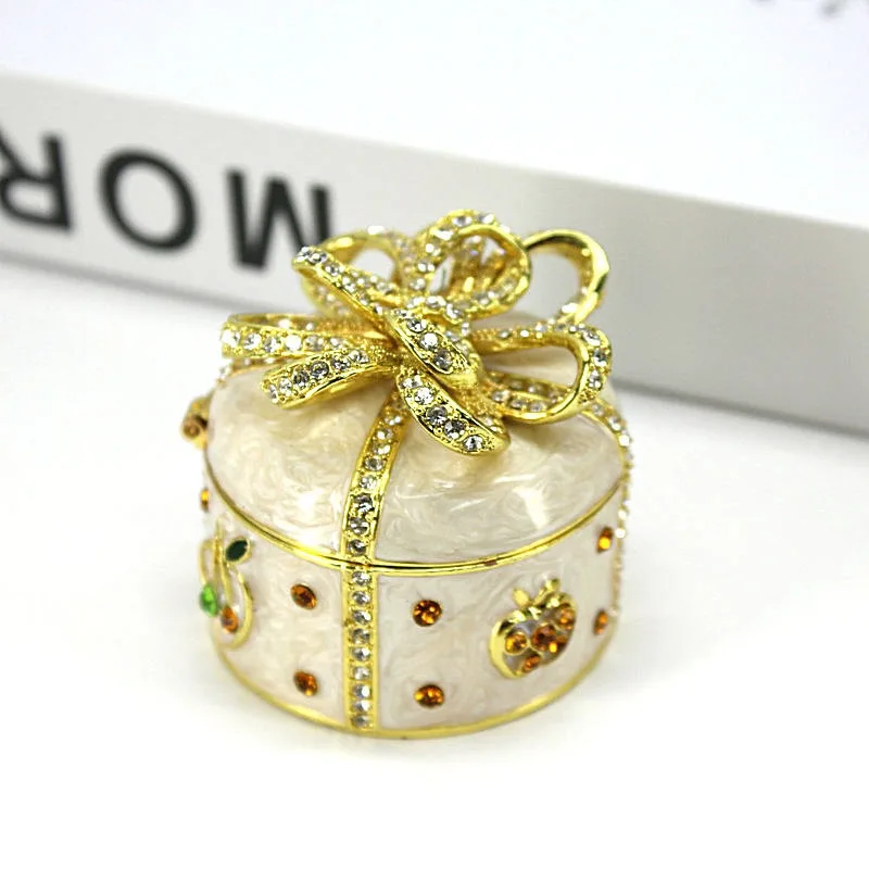 Bownot  trinket box enamel butterfly knot jewelry box personalized gift jewelry box  crystals jewel jewelry ring storage
