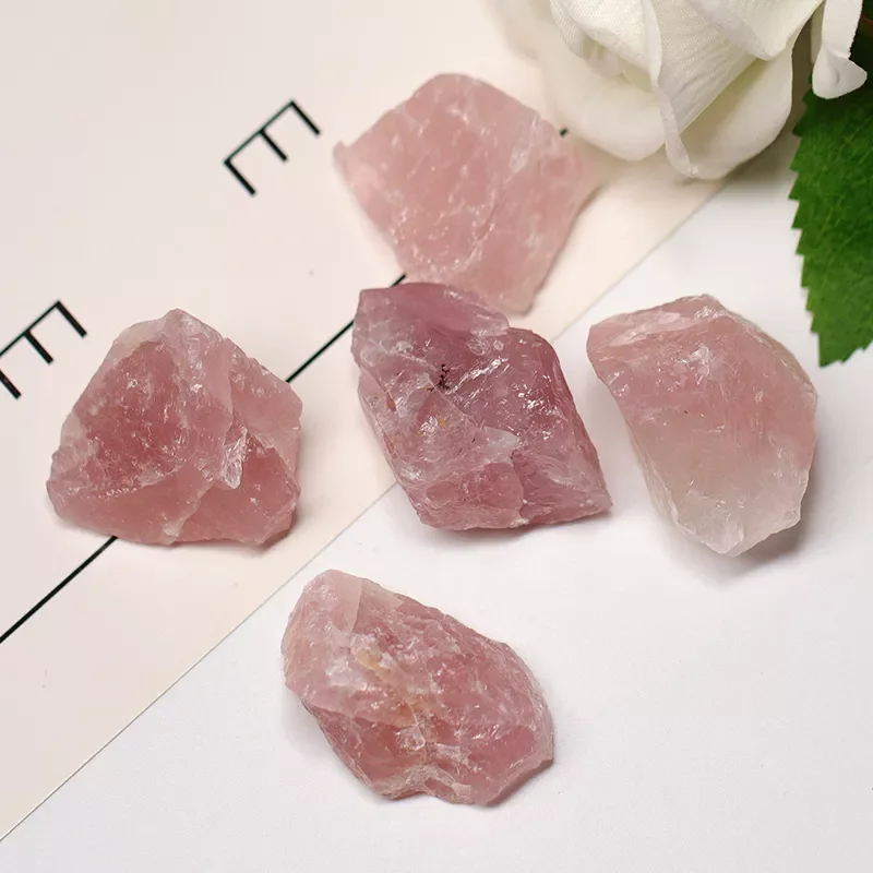 

Crystal Quartz Coarse Mineral Specimen, Rose Crystal, Irregular Shape, Rough Rock, Reiki Healing Stone Home Decoration