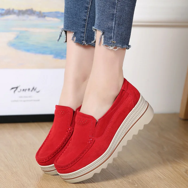 2023 Spring Women Flats Shoes Woman Platform Slip On Flats Sneakers Women Suede Ladies Tenis Loafers Moccasins Casual Shoes