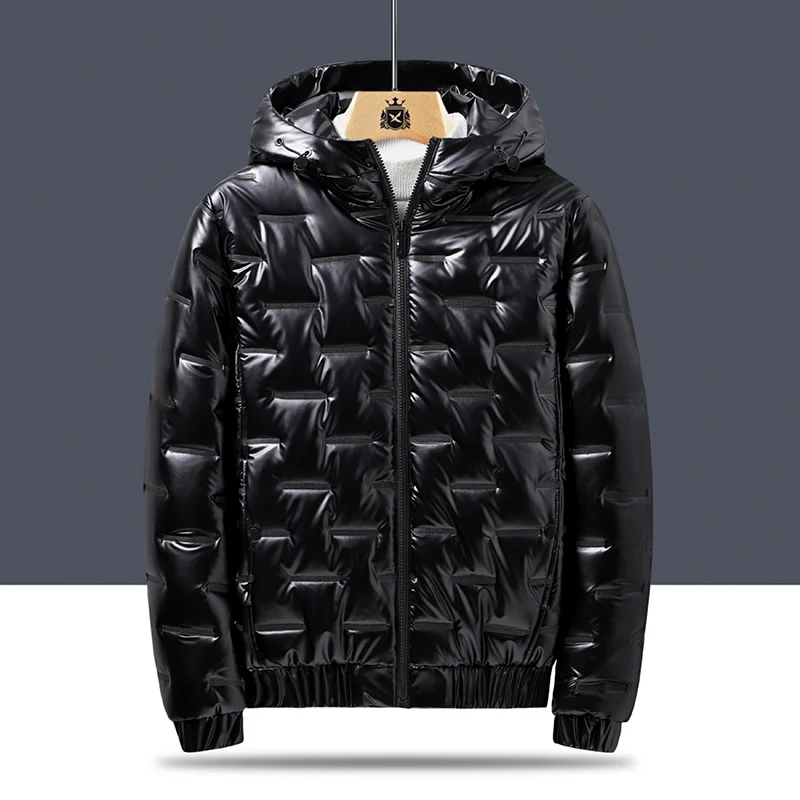 2022 Black Bubble Padded Clothes Winter Jackets Men Bright Parka Thickened Warm Silver Waterproof Jackets Men Down Coats 4XL 5XL