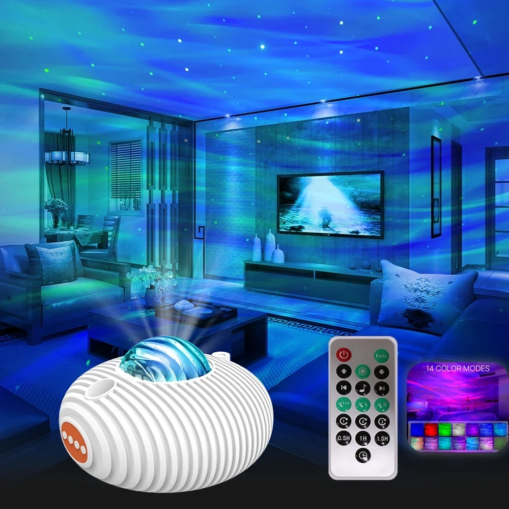 

2023 Star Lights Aurora Galaxy Moon Projector with Remote Control Sky LED Night Light Aurora Projector Kids Gifs Home Decoration