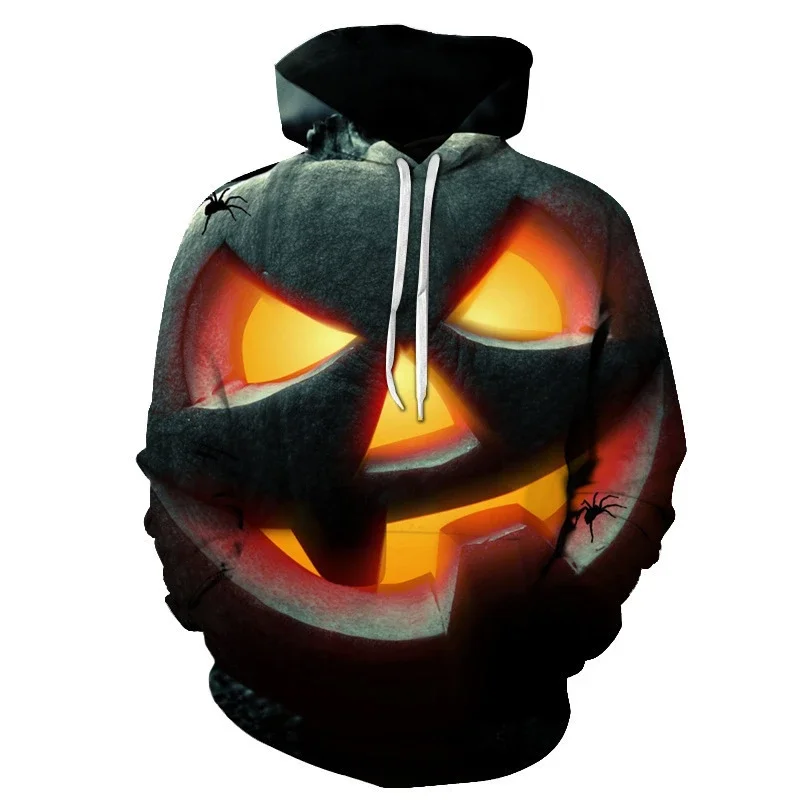 

Забавная толстовка с капюшоном на Хэллоуин, свитшоты с 3D-принтом головы тыквы, праздничный мужской костюм с капюшоном, Женский пуловер большого размера в стиле хип-хоп