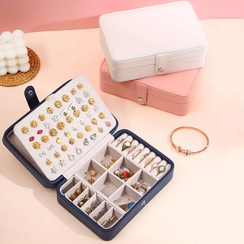 Travel Home PU Leather Storage Display Case Jewellery Storage Earring Boxes Jewelry Box