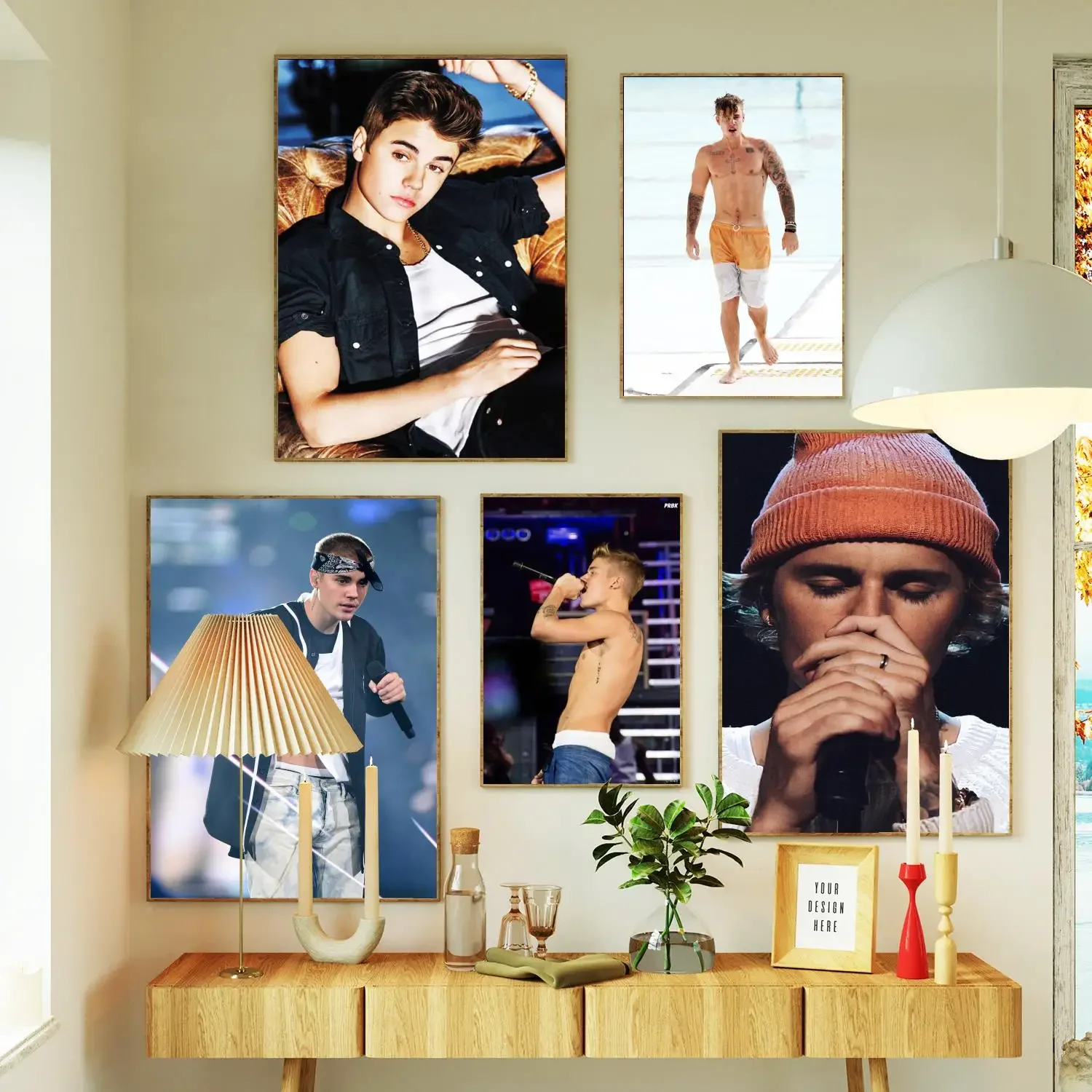 Джастин Бибер мужской поп-певец печать плакатов настенное искусство холст