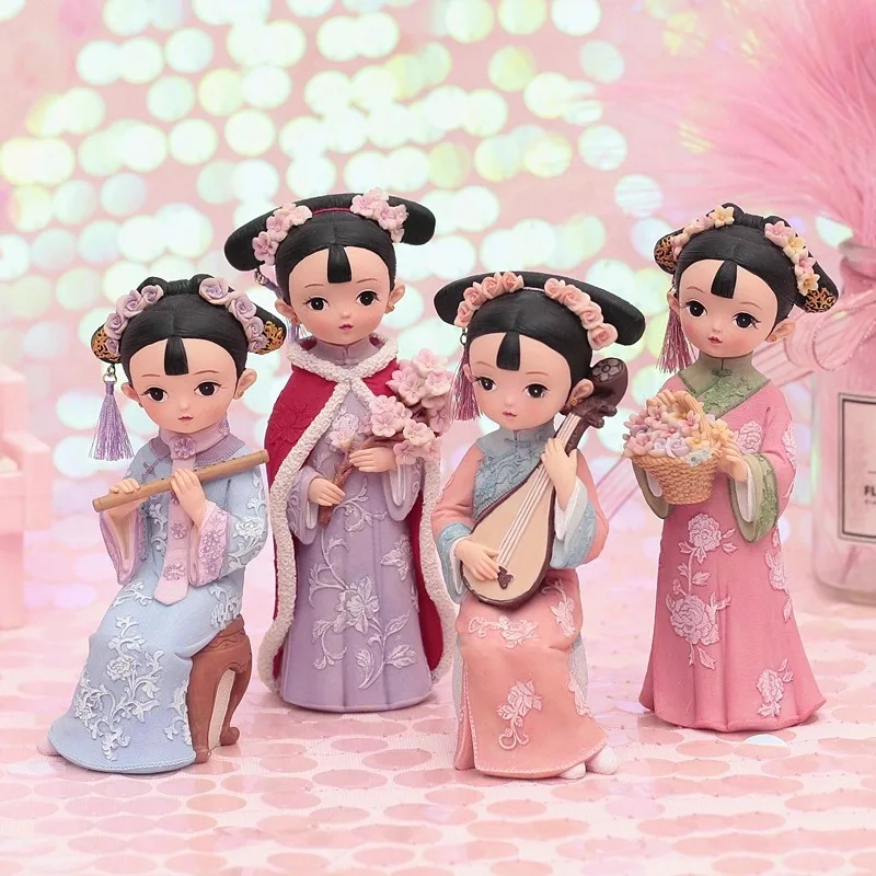 

Retro Chinese Palace Pretty Princess Miniature Decor Gifts Girl Birthday Kids Favor Cake Decoration Cupcake Topper for Dessert