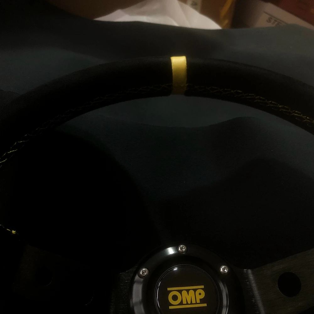 Drift 14-дюймовый универсальный руль OMP для автомобиля JDM Racing Game Замшевый кожаный