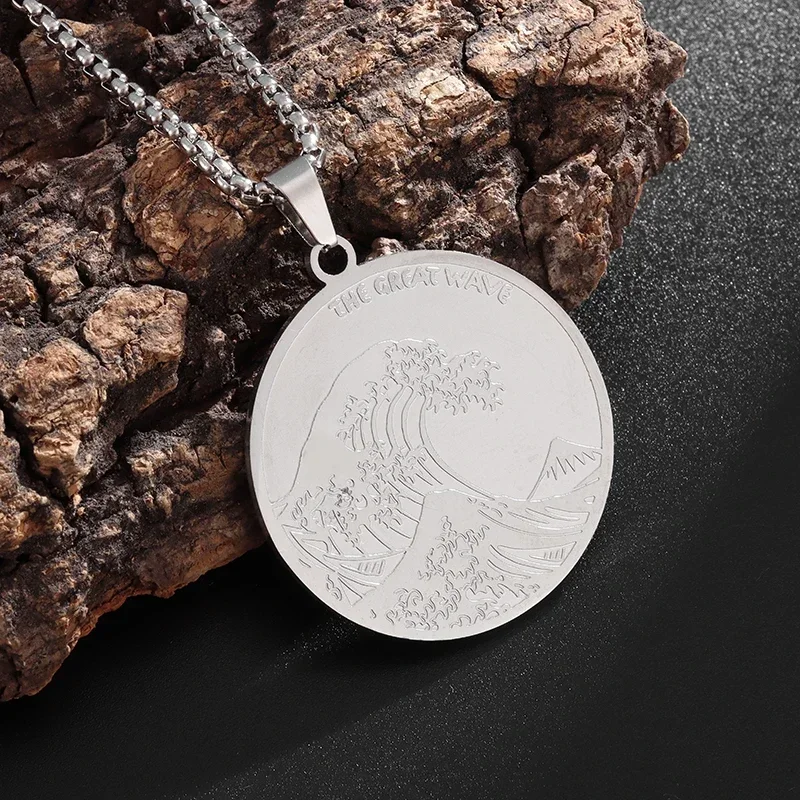 Модное ожерелье Hokkaido с подвеской-монеткой из нержавеющей стали для мужчин и