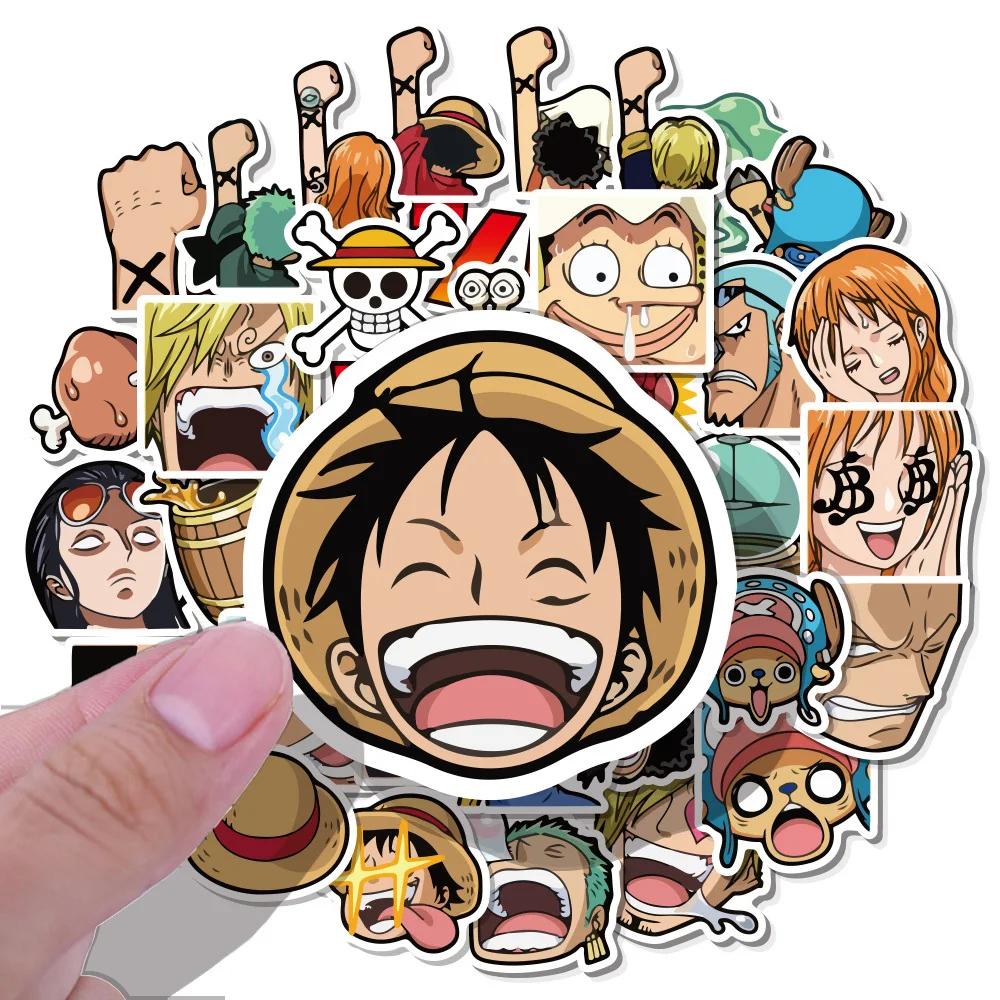 

100pcs ONE PIECE Stickers Anime Decals Waterproof Graffiti Skateboard Car Phone Water Bottle PVC Cool Sticker for Kids Toy