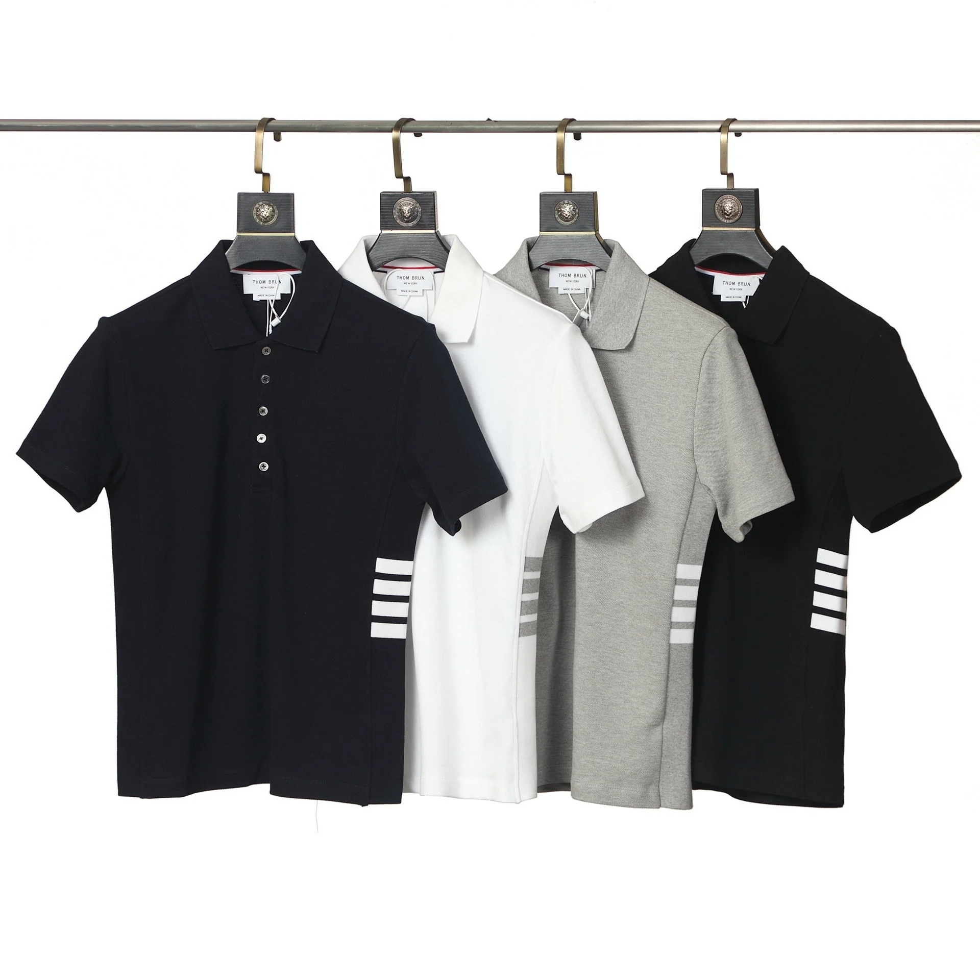 

2022 Summer Polo Shirt Men Women T-Shirt Turn Down Collar Cotton Casual Striped Formal Business Blouse Korean Design