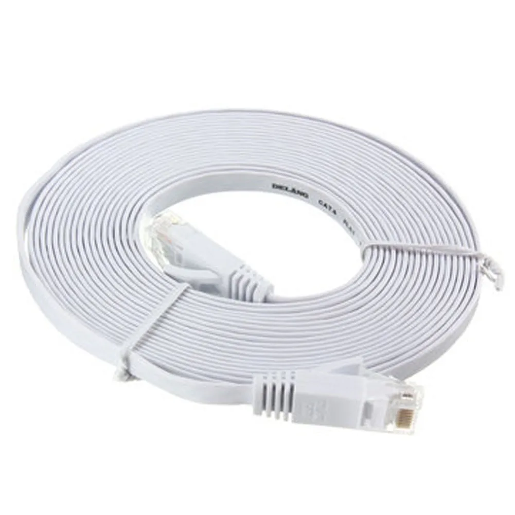 

Прочный плоский кабель Cat 6 RJ45 для компьютерной сети Ethernet 50 футов (15 метров)