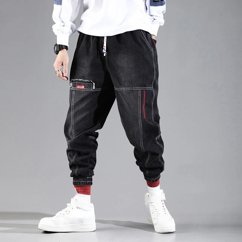 2022New New Streetwear Hip Hop Cargo Pants Men's Jeans Elastic Harun Joggers In Autumn and Spring Men ClothIng