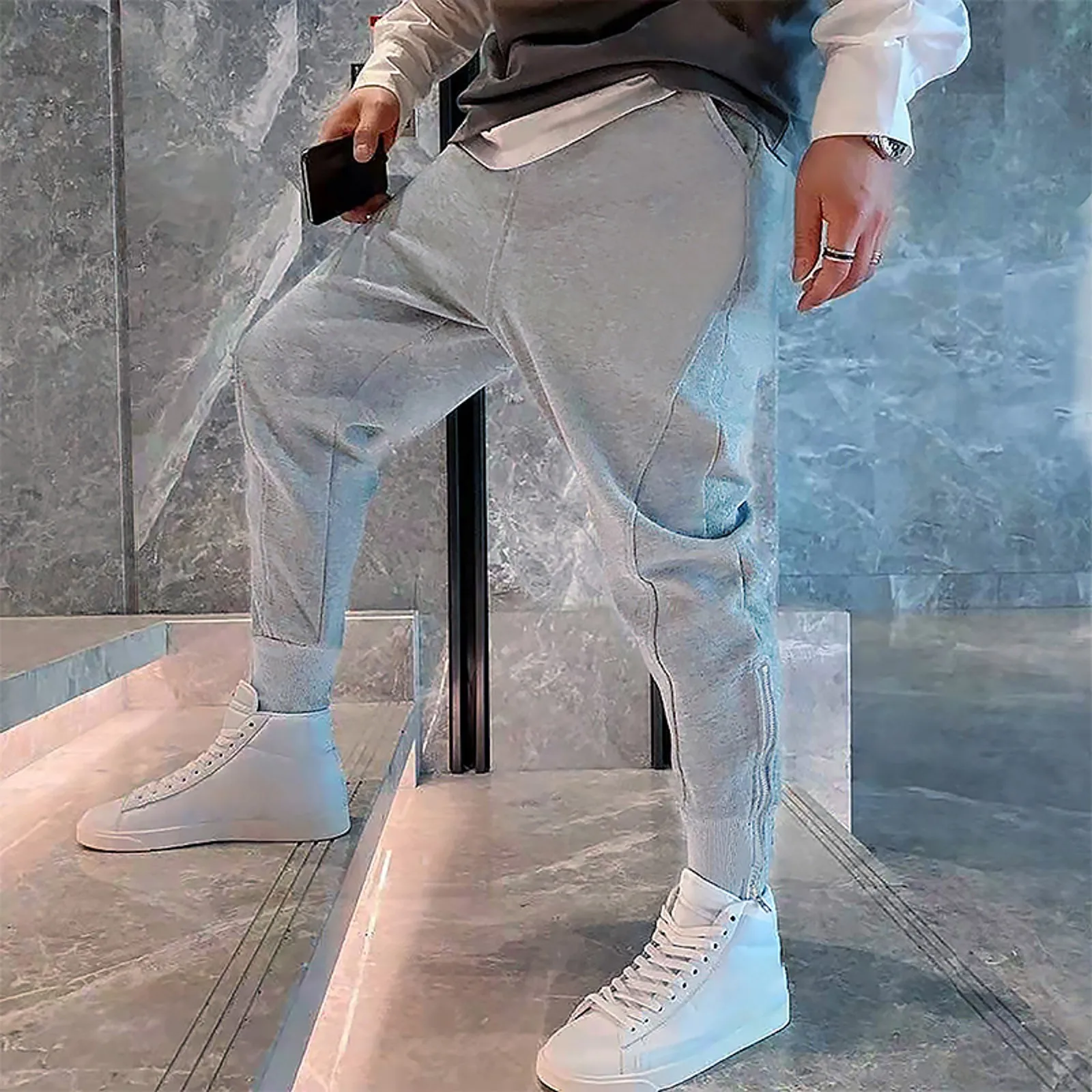 

New Summer and Autumn Men's Sports Sweatpants Jogger Fitness Bodybuilding Sweatpants Casual Loose Daily Trousers Homme Hombre