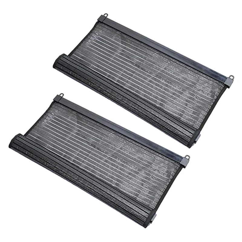 

2X Self-Adhesive Pleated Blinds Half Blackout Windows Curtains For Bathroom Kitchen Balcony Window Door Shades 60Cm-Gray