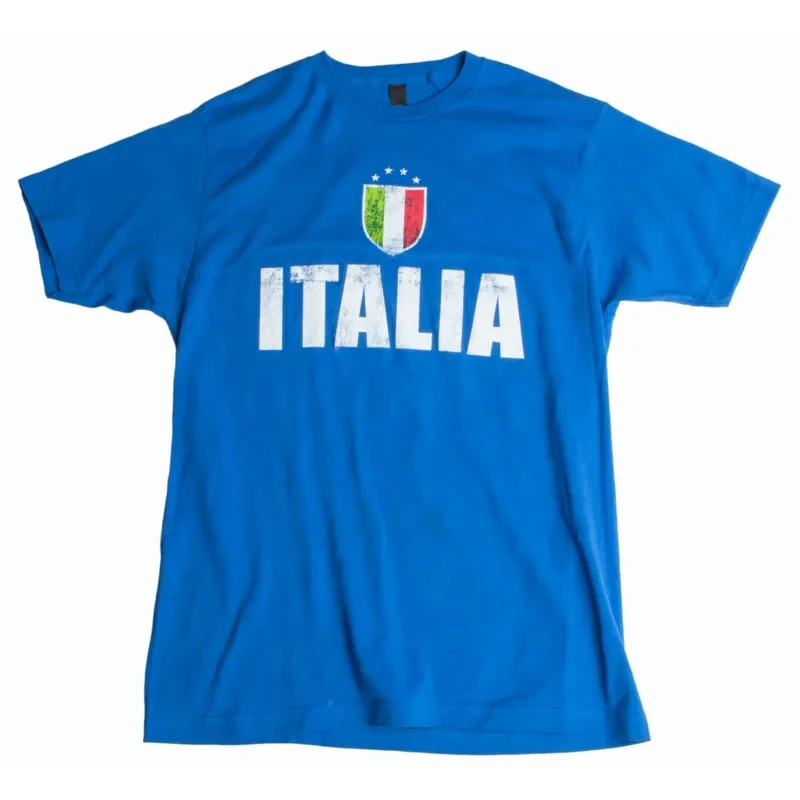 Футболка С Винтажным Принтом Итальянского Футбола Для Любителей Национальной