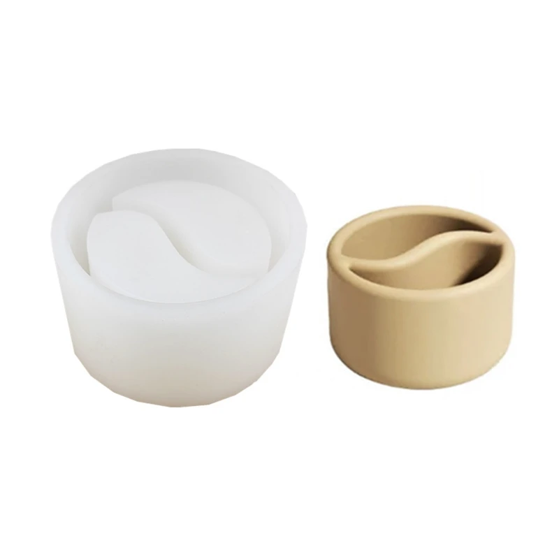 

DIY Clay Mold Taichi Shap Planter Mold Succulent Plant Pot Silicone Mold Pen Storage Holder Epoxy Casting Mold DIY Craft T8DE