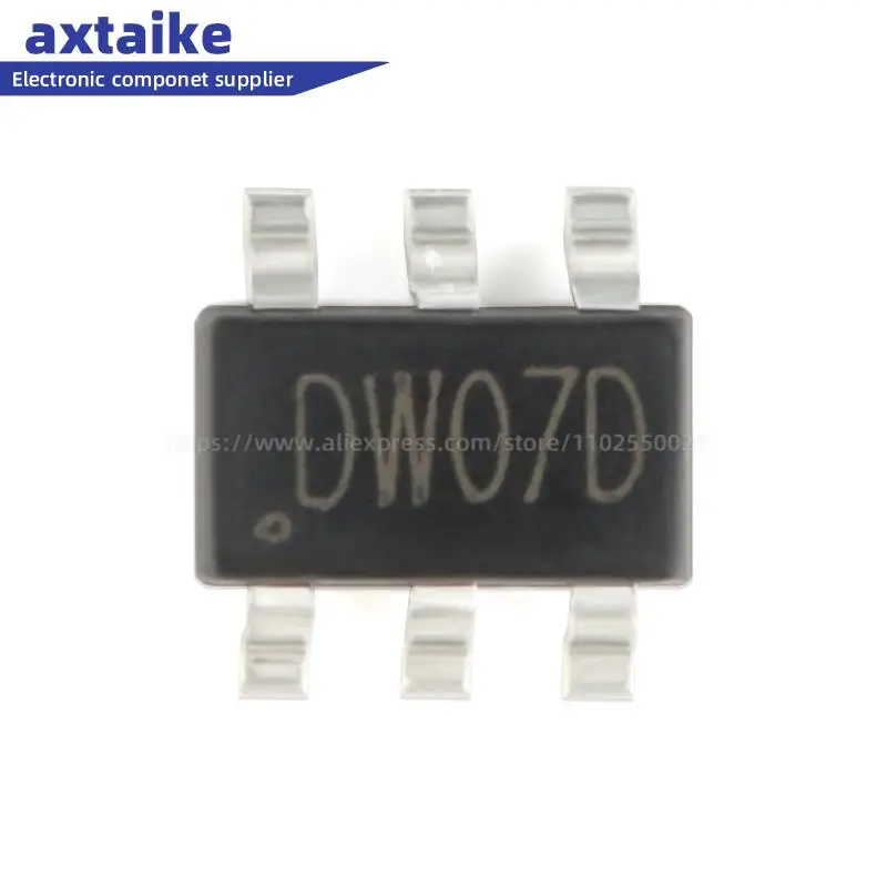 

5PCS DW07D SOT-23-6 Two-in-one Lithium Battery Protection Chip IC