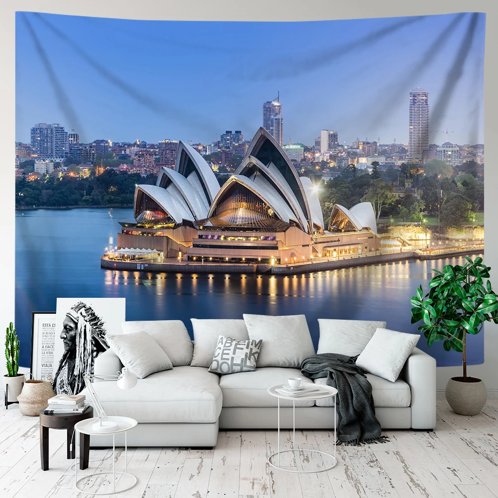 

Aertemisi Sydney Opera House Australia Tapestry Wall Hanging Art for Bedroom Living Room Home Decor