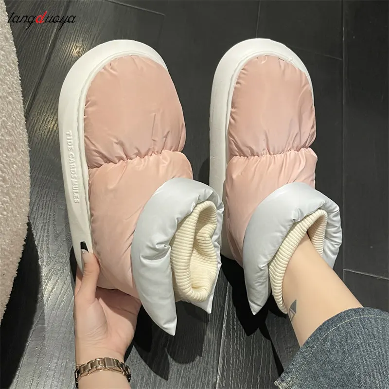 

Warm Thicken Plush Waterproof Snow Boots Women 2023 Hook Loop Winter Ankle Boots Woman Non Slip Thick Bottom Cotton Padded Shoes