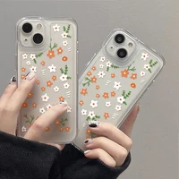 soft flowers transparent phone case for iphone 13 case for iphone 12 pro max 13 11 pro xr 7 8 plus x xs max se clear back cover