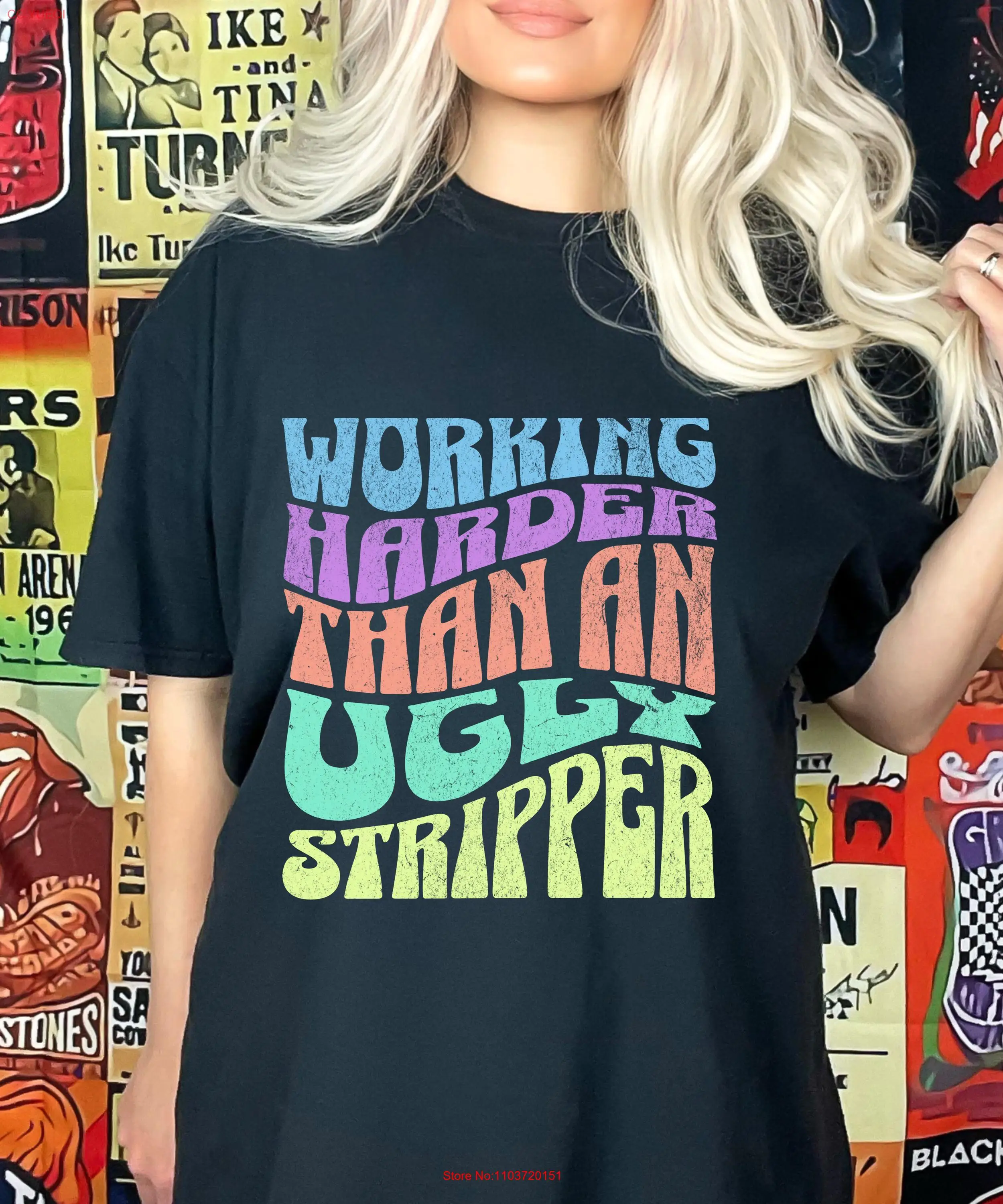 Футболка для стриптиза Work Harder Than an Ugly забавный юмор саркастический Hustler Witty Unhinged