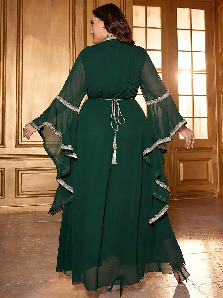 TOLEEN женское платье макси с аппликациями в винтажном стиле из шифона длиной до