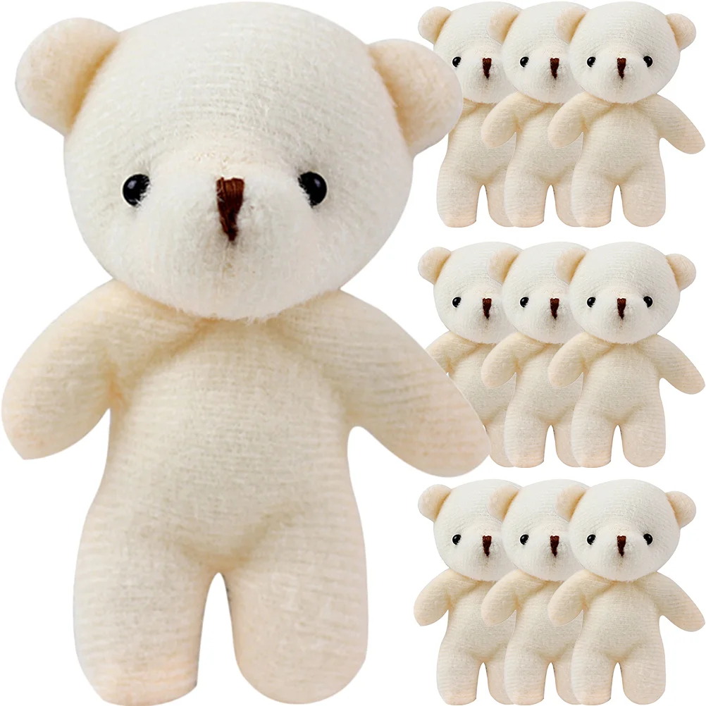 

10pcs Stuffed Bear Dolls Small Bear Pendant Toys Children Cartoon Bear Plaything