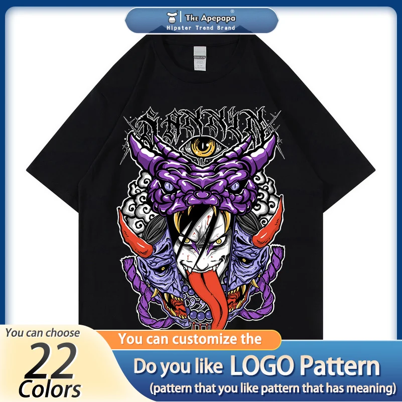 

Футболка мужская в японском стиле Харадзюку, уличная одежда с забавным мультяшным рисунком аниме, хлопковая рубашка в стиле хип-хоп, 2023