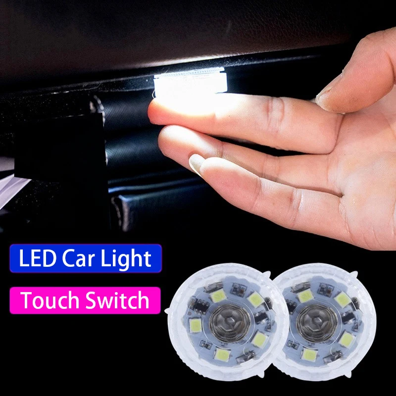 

1x Wireless Car Mini Led Touch Switch Light Car Roof Bulb Auto Interior Stickers Light Ambient Lamp Portable Night Reading Light