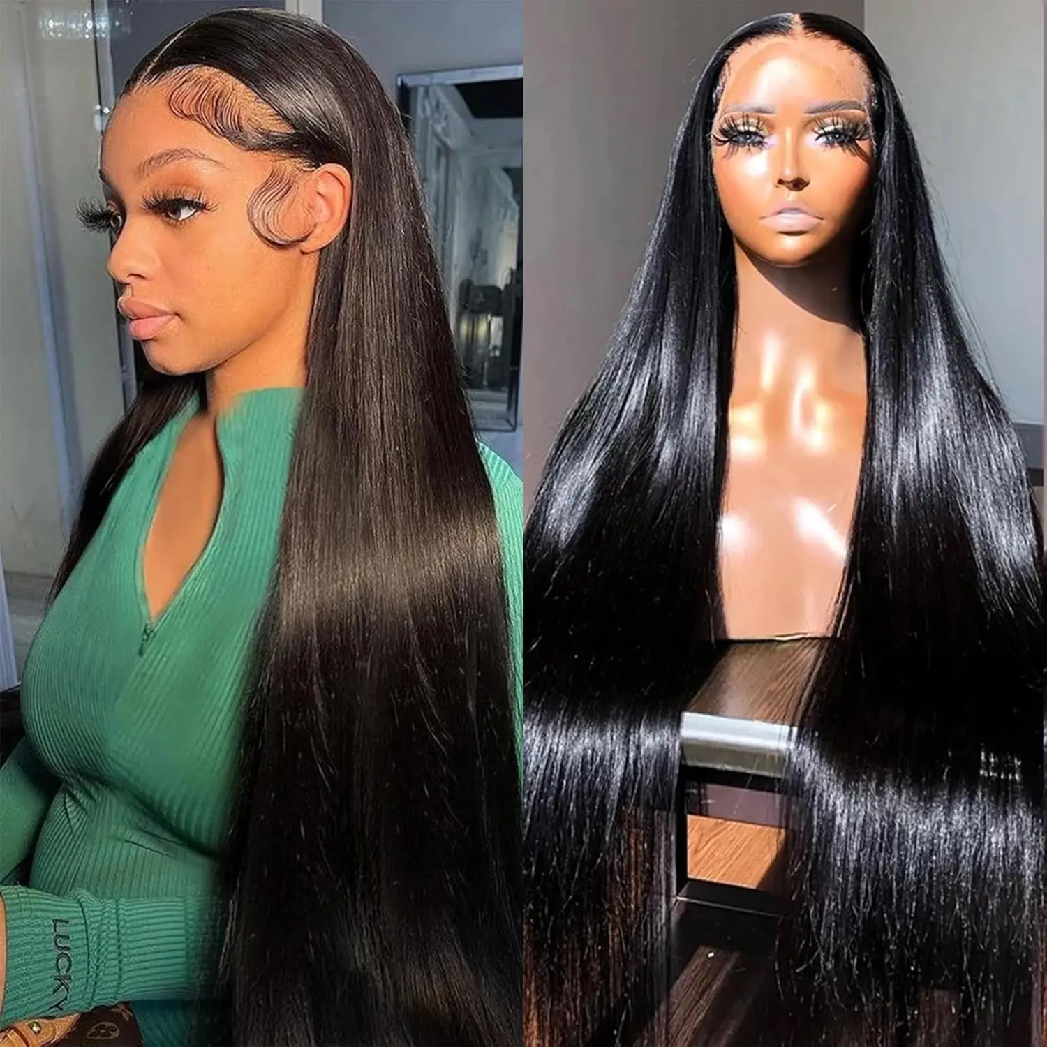 13x413x6 HD Прозрачные парики из натуральных волос на кружеве предварительно