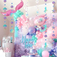 blue clear bubbles circle garlands under the sea mermaid birthday party theme banner diy decor kids girls baby shower supplies