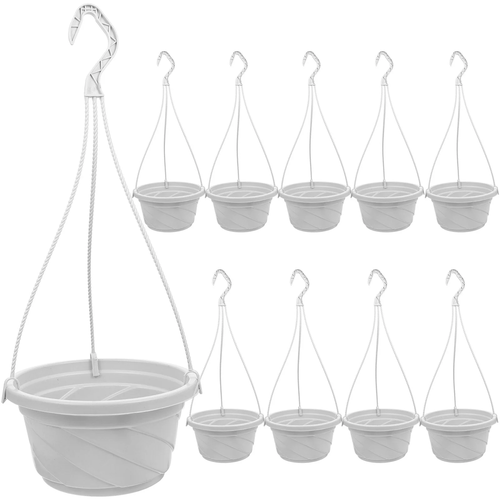 

Ceiling Fan Balcony White Hanging Flowers Flowerpot Simple Type Plastic Decor Ceramic Pot